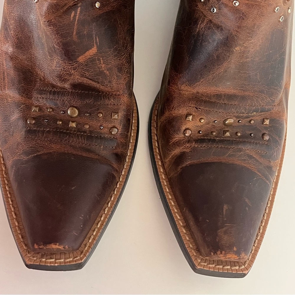 Ariat Rhinestone Cowgirl Sassy Studded Brown Leather Western Boots 10B 10006850 - Picture 6 of 15